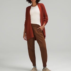 Merino Wool-Blend Ribbed Long Wrap Sweater